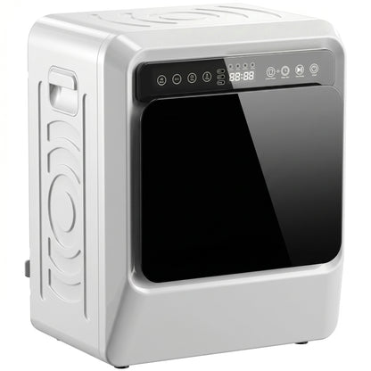 5kg Vented Tumble Dryer, 1000W Compact Front Tumble Dryer with Smart Drying, Stainless Steel Tub, Freestanding Stackable Clothes Drying Machine, White