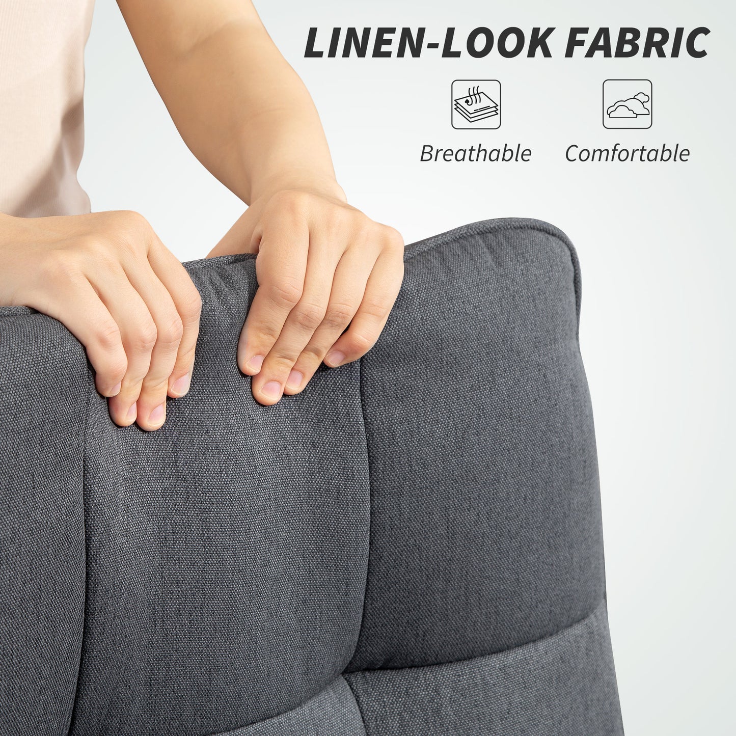 Fabric Office Chair, Computer Desk Chair for Home, Charcoal Grey