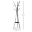 180cm Free Standing Metal Coat Rack Stand 9 Hooks Clothes Tree with 1 Shelf Hat Display Hall Tree Hanger Bag Umbrella Hanging Organiser (Black)