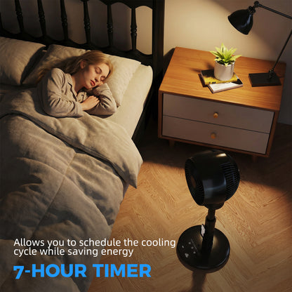 9" Pedestal Cooling Fan with Adjustable Speed and Mode, Black