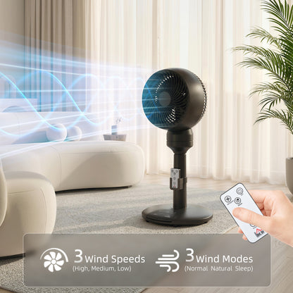 9" Pedestal Cooling Fan with Adjustable Speed and Mode, Black