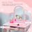 Kids Dressing Table with Mirror and Stool, Kids Vanity Set, Girl Makeup Desk with Drawer for 3-6 Years Old Children, Pink