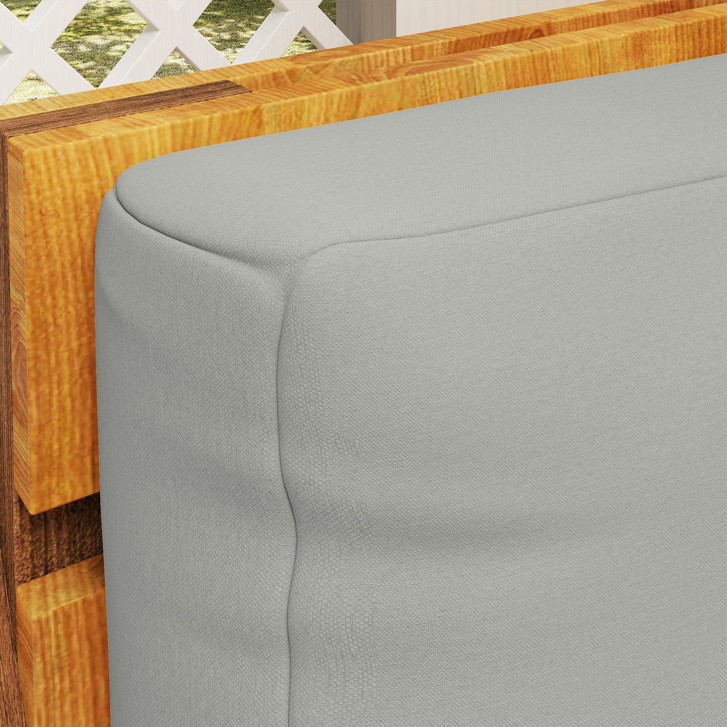 2 Seat Pallet Cushions 20cm Thick Outdoor Seat Pads, Light Grey