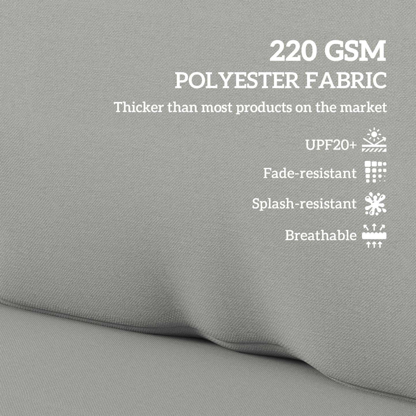 2 Seat Pallet Cushions 20cm Thick Outdoor Seat Pads, Light Grey
