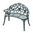 Cast Aluminium Outdoor Garden Patio Antique Rose Style Bench Porch Park Chair Seater - Green