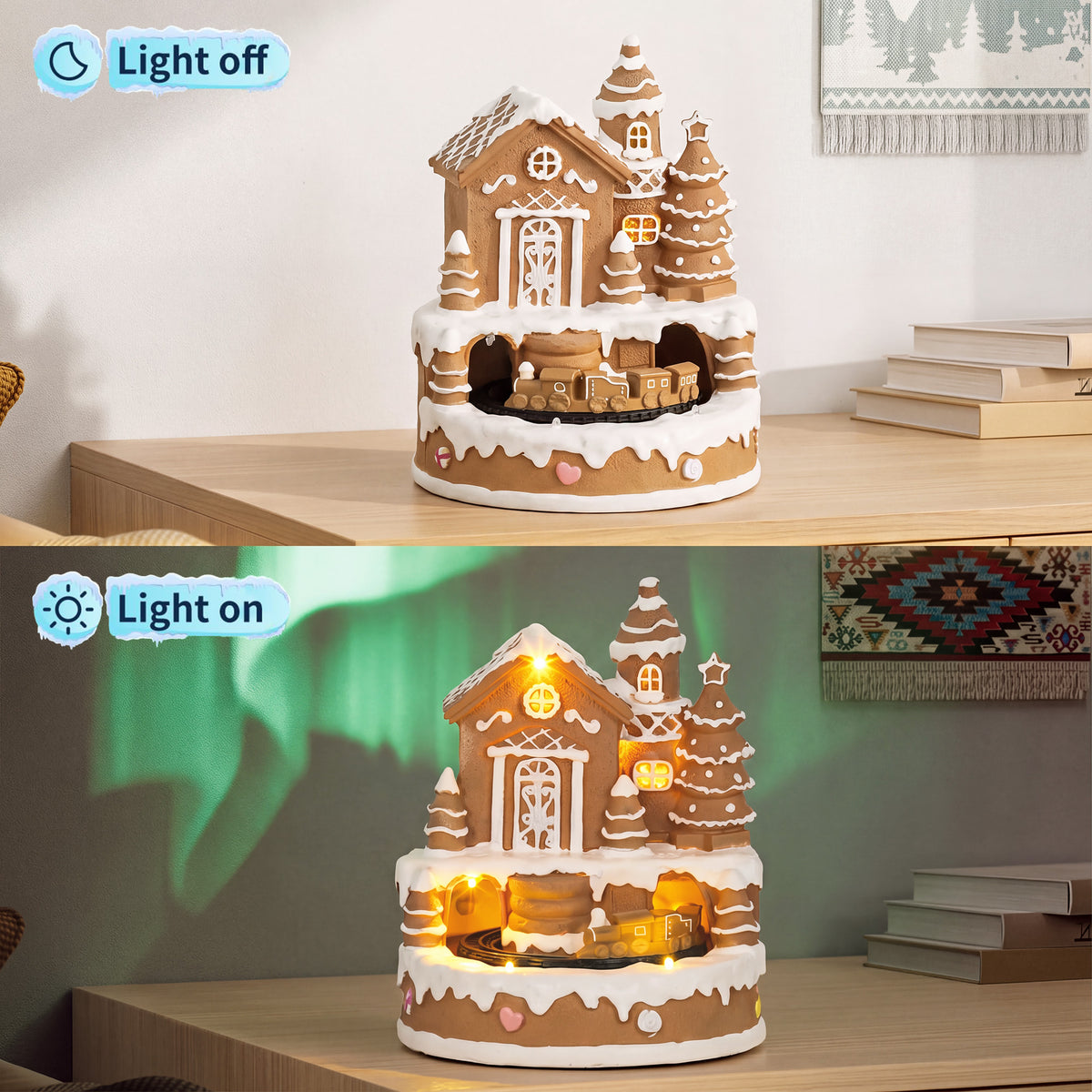 Christmas Gingerbread House with LED Lights, Music