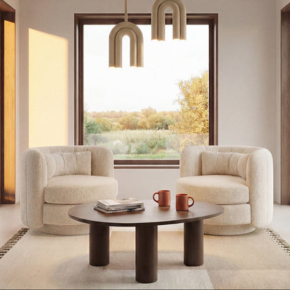 Calvin Swivel Armchair - Travertine