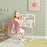 Kids Desk and Chair Set w/ Tiltable Desktop Reading Rack - Pink