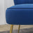 Set of 2 Accent Chairs, Upholstered Living Room Chairs with Gold Tone Steel Legs, Wingback Armless Chairs, Blue