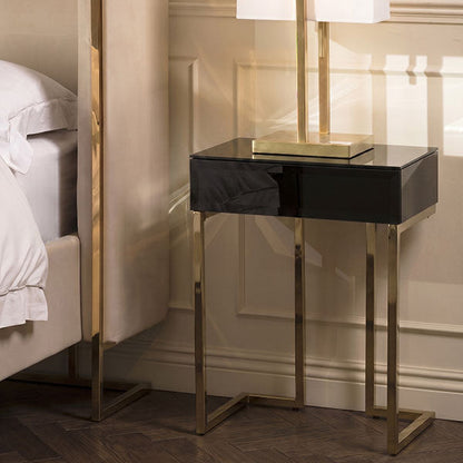 Lorenzo Black Glass Side Table