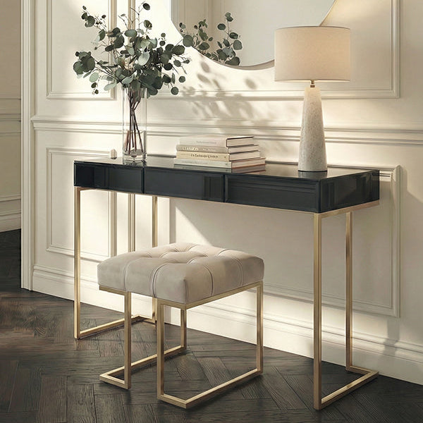 Lorenzo Black Glass Console Table