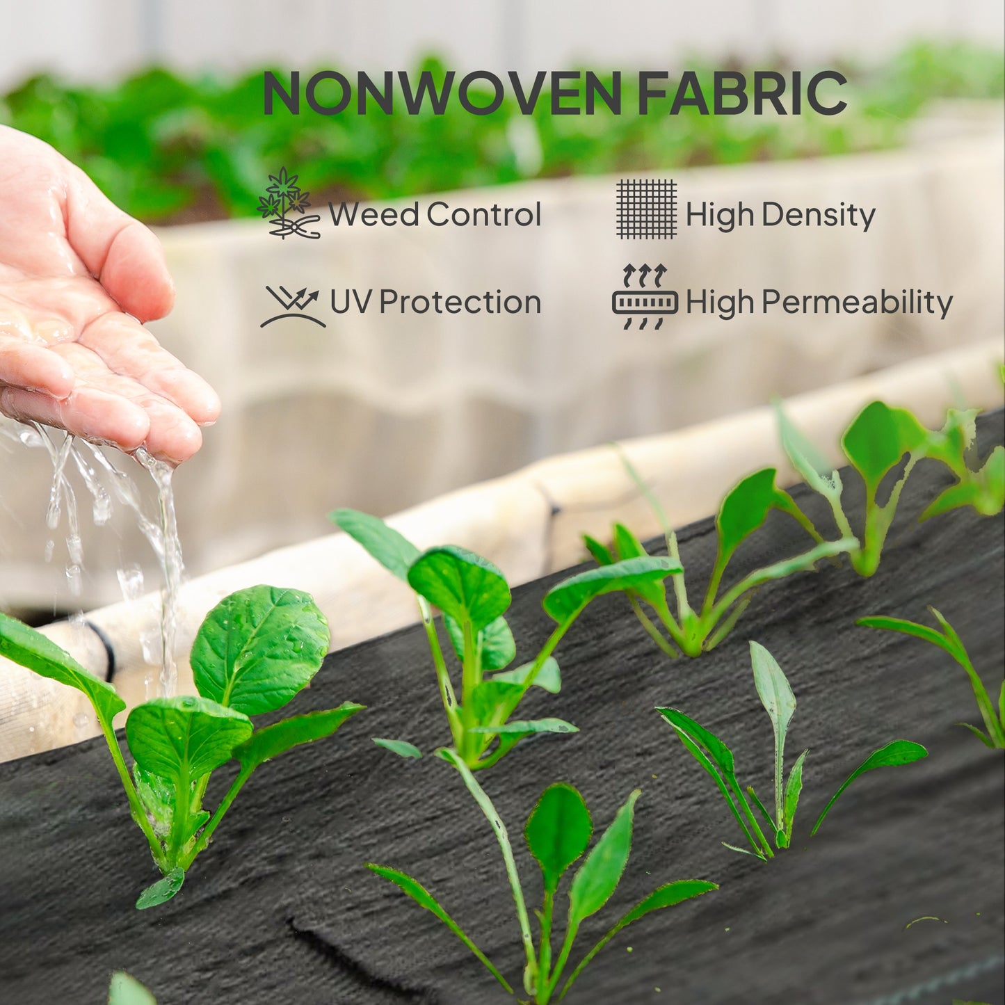 2m x 90m Weed Control Membrane, Heavy Duty Weed Barrier Fabric