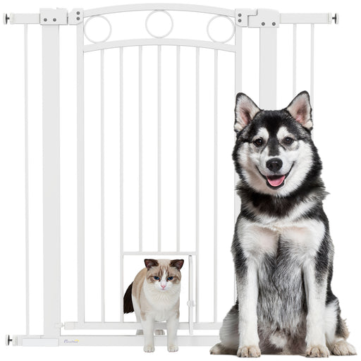 Stair Gate with Cat Door, Adjustable Width, 76-104cm and 106cm Tall