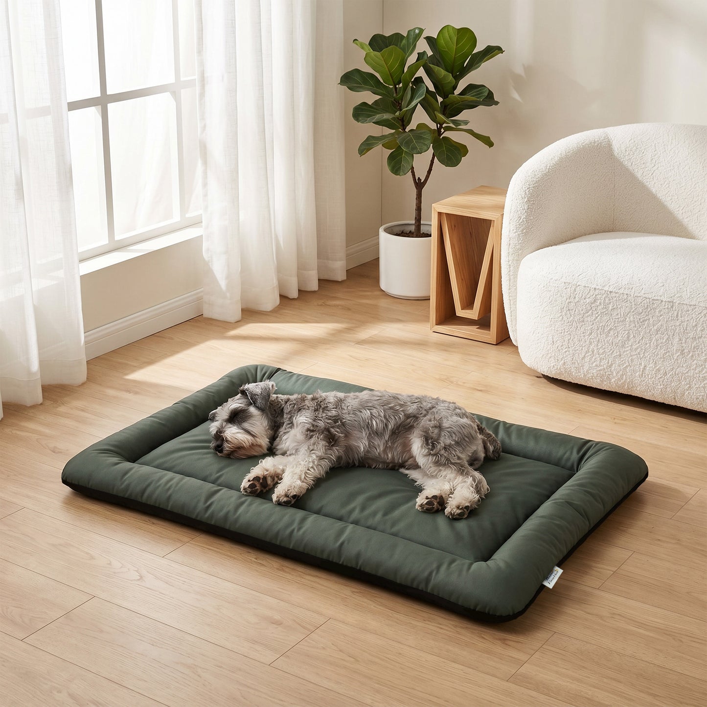 Waterproof Dog Bed Foldable Washable with Anti-Slip Bottom, Green