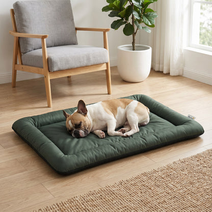 Waterproof Dog Bed Foldable Washable with Anti-Slip Bottom, Green
