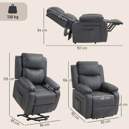 Riser and Recliner Chair Power Lift Recliner with Remote, Dark Grey
