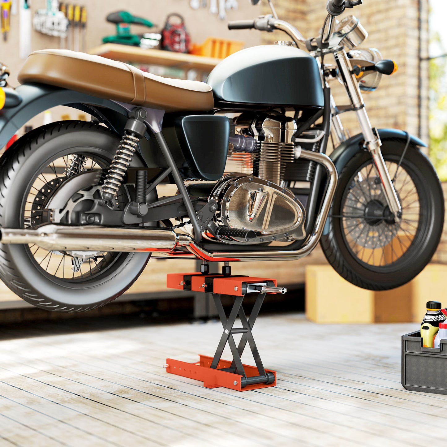 500 kg Motorcycle Scissor Lift Jack, Steel Motorbike Lifting Stand