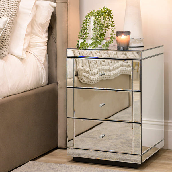 Pair of Lucia Mirrored Bedside Tables