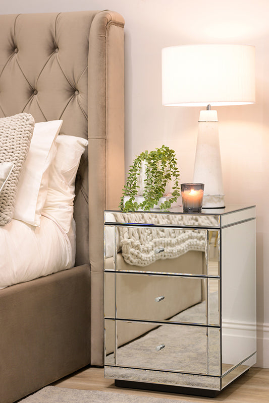 Pair of Lucia Mirrored Bedside Tables