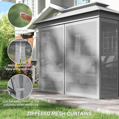 3 Seater Swing Chair Hammock Gazebo Patio Bench Outdoor Light Grey