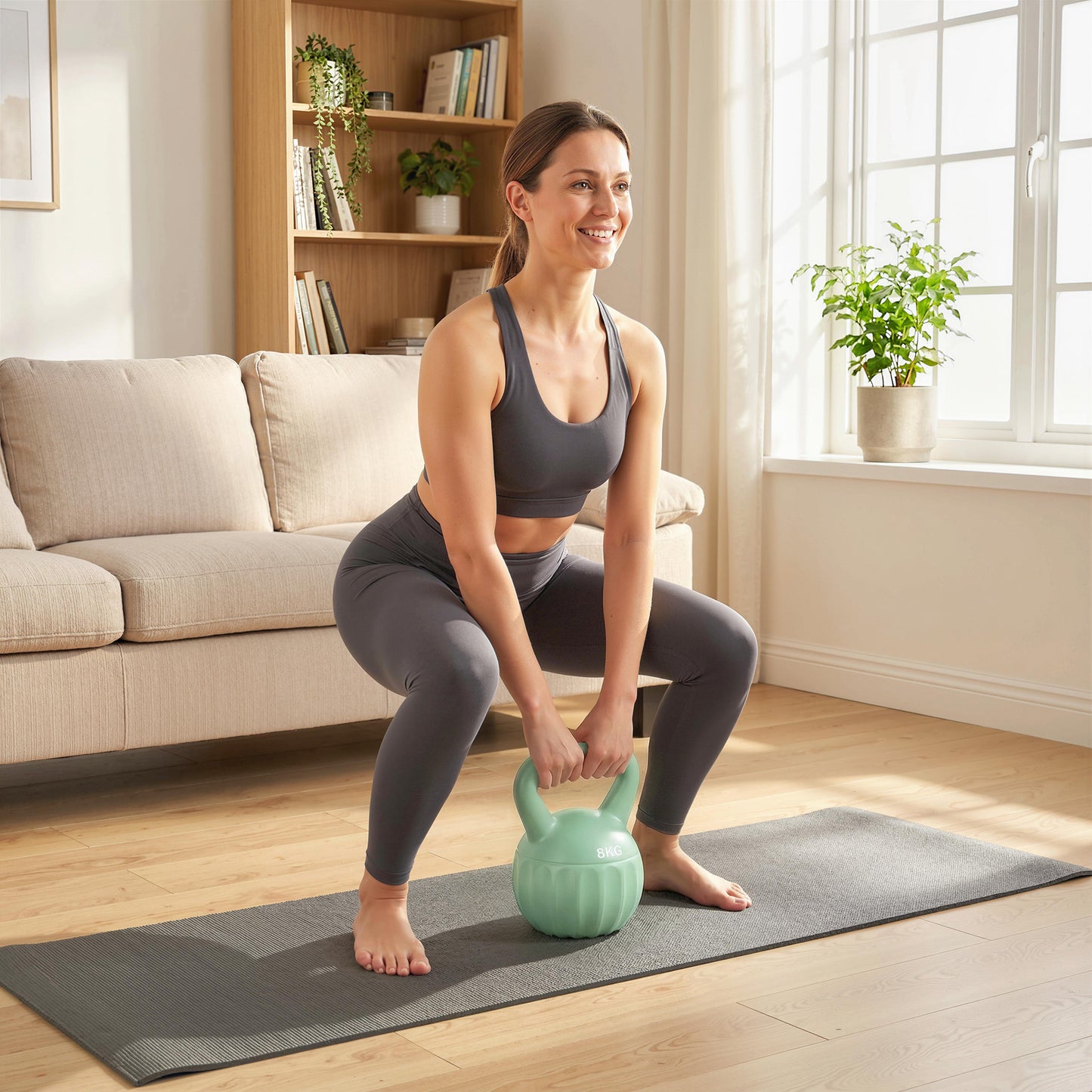Kettlebell with Non-Slip Handle 8 kg Green