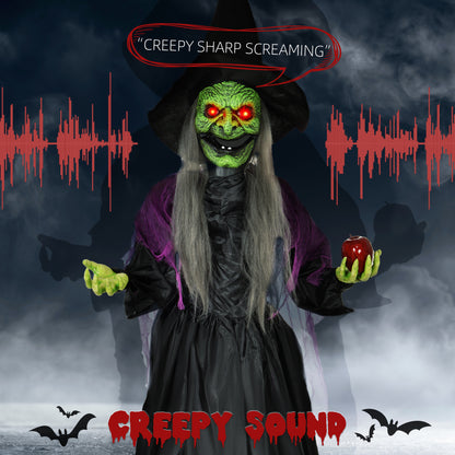 Voice Activated Halloween Animatronics Witch, Battery Operated
