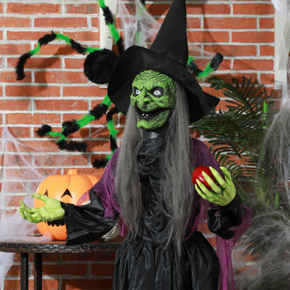 Voice Activated Halloween Animatronics Witch, Battery Operated