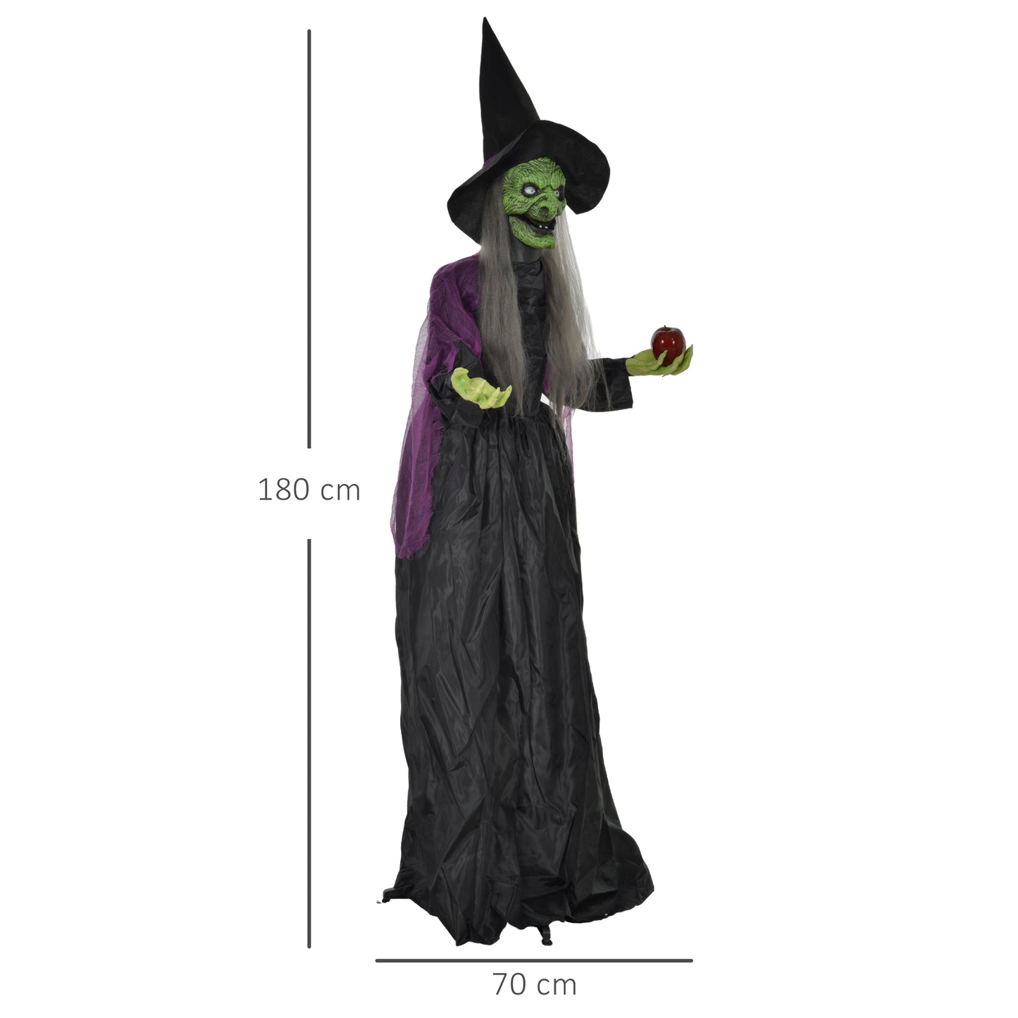 Voice Activated Halloween Animatronics Witch, Battery Operated