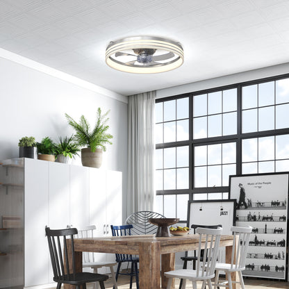 Ceiling Fan with Light and & App Control, 6 Speed, 50 cm, Silver