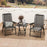 3 Pieces Folding Garden Bistro Set with Cup Holders, Black