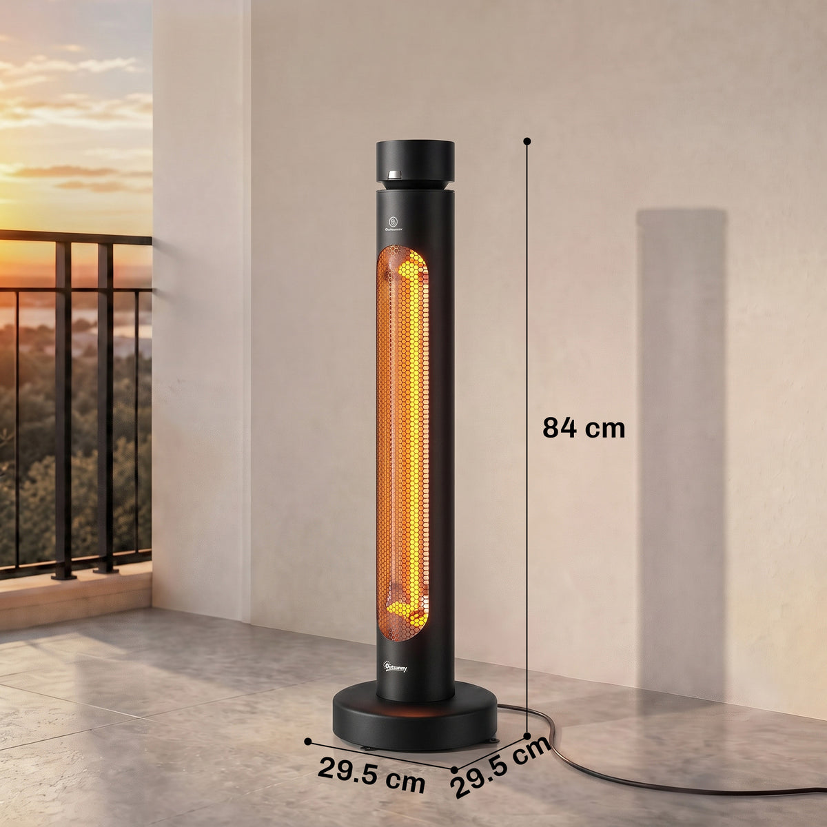 2000 W Electric Infrared Patio Heater with Oscillation, Black