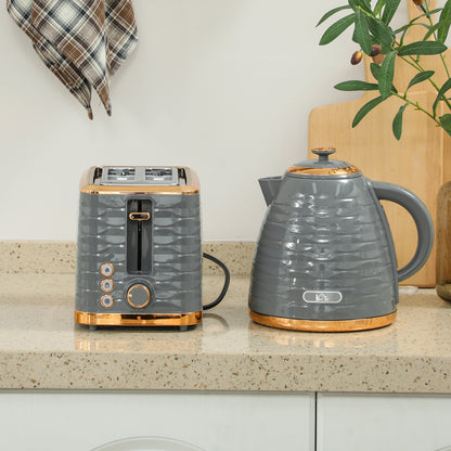 Kettle and Toaster Set 1.7L Rapid Boil Kettle & 2 Slice Toaster Grey