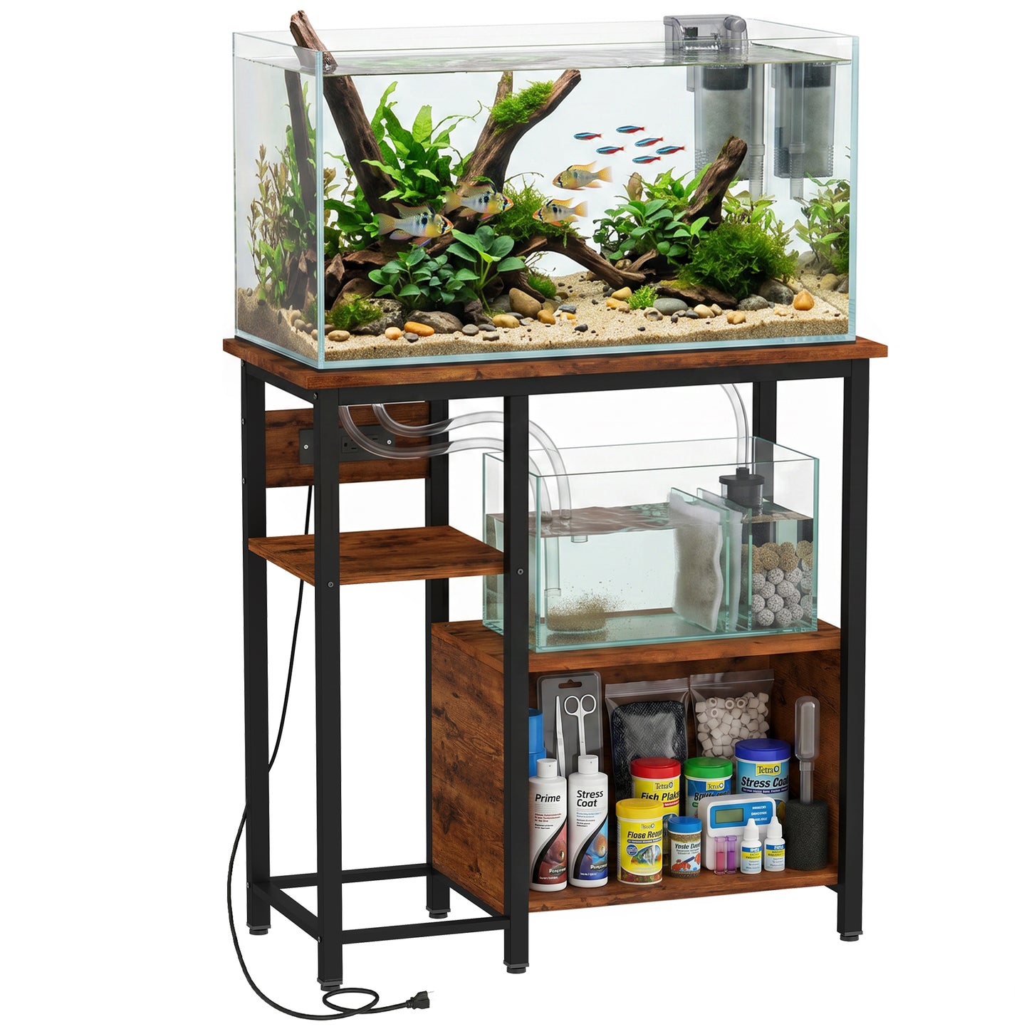 Fish Tank Stand with Power Outlets 20-29 Gallon