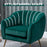 Velvet-Feel Tub Armchair, with Gold Tone Legs - Green