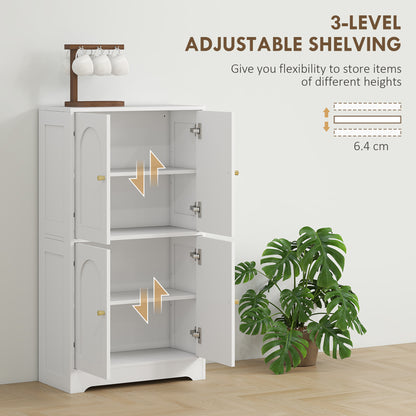 110cm Kitchen Cupboard with 4 Arched Doors and 2 Adjustable Shelves