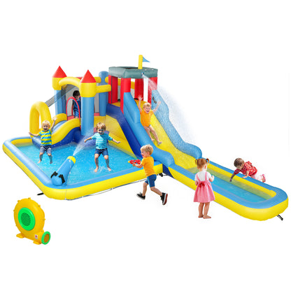 Inflatable Bouncy Castle, Water Bounce House 6 in 1 with Blower