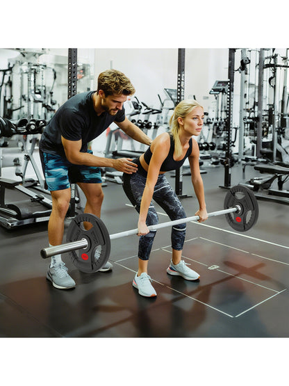 Olympic Weight Plates, 2"/5cm Weight Disc Pair with Tri-Grips, 2 x 10kg Dumbbell Plates for Weightlifting and Strength Training Home Gym Fitness Workout, Black