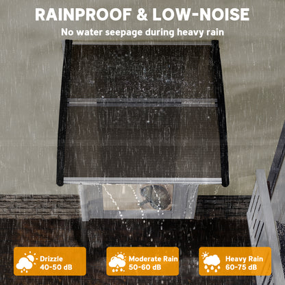 Door Canopy Outdoor Awning Rain Shelter for Window Porch, Brown