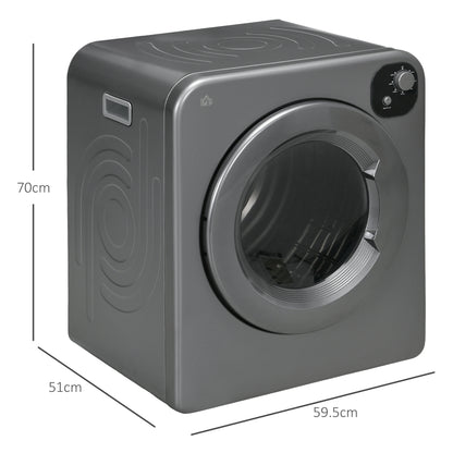 6kg Vented Tumble Dryer with 7 Dry Programmers for Small Spaces Grey