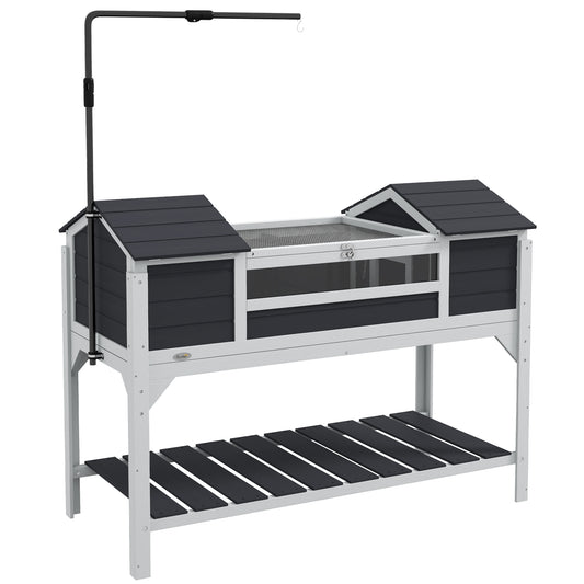 Tortoise House w/ Adjustable Lamp Holder, Openable Lid, Dual Main Houses