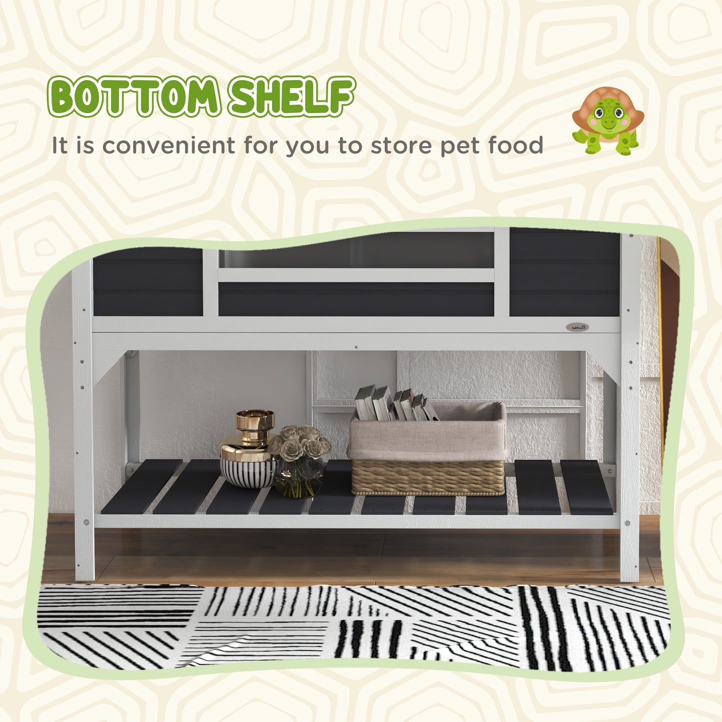 Tortoise House w/ Adjustable Lamp Holder, Openable Lid, Dual Main Houses