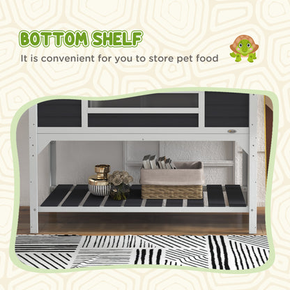 Tortoise House w/ Adjustable Lamp Holder, Openable Lid, Dual Main Houses