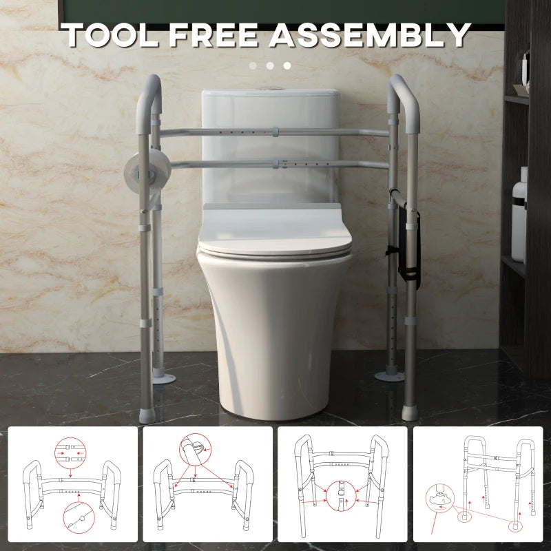 Free Standing Toilet Rail Frame, Height and Width Adjustable