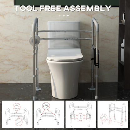 Free Standing Toilet Rail Frame, Height and Width Adjustable