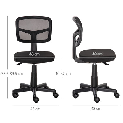 Small Office Chair without Arms, Ergonomic Swivel Mesh Desk Chair
