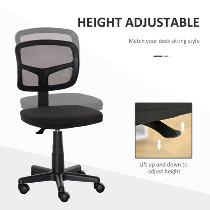 Small Office Chair without Arms, Ergonomic Swivel Mesh Desk Chair