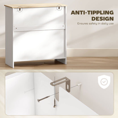 Sideboard Storage Cabinet with Adjustable Shelf, Drawer, White