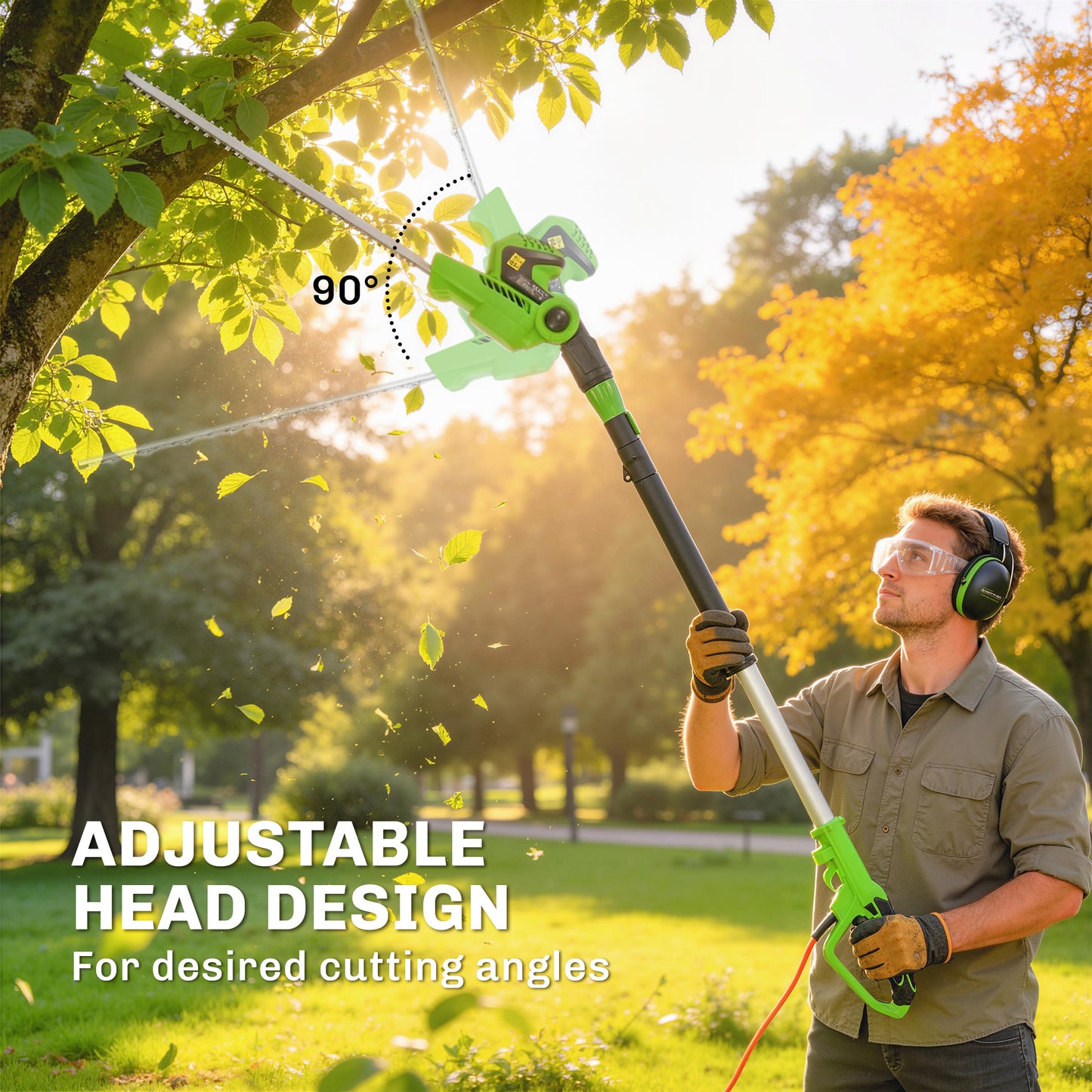 2.6m Corded Extendable Hedge Trimmer with 90 Adjustable Head