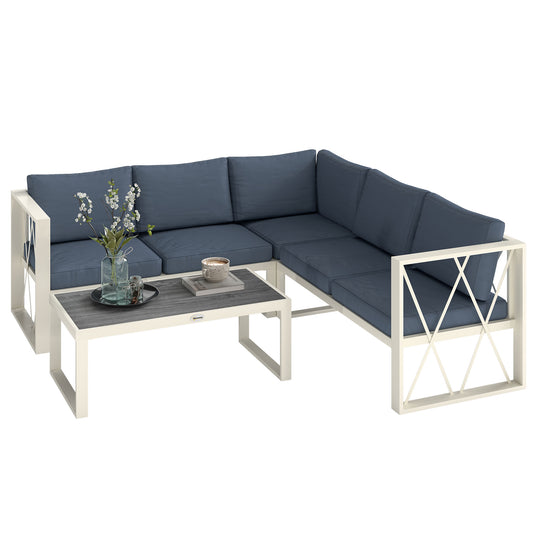 5 Seater Sectional Outdoor Sofa Set with Loveseats for Garden Grey