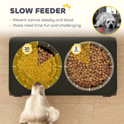 Raised Dog Bowl, Foldable Elevated Dog bowls, 4 Heights Adjustable